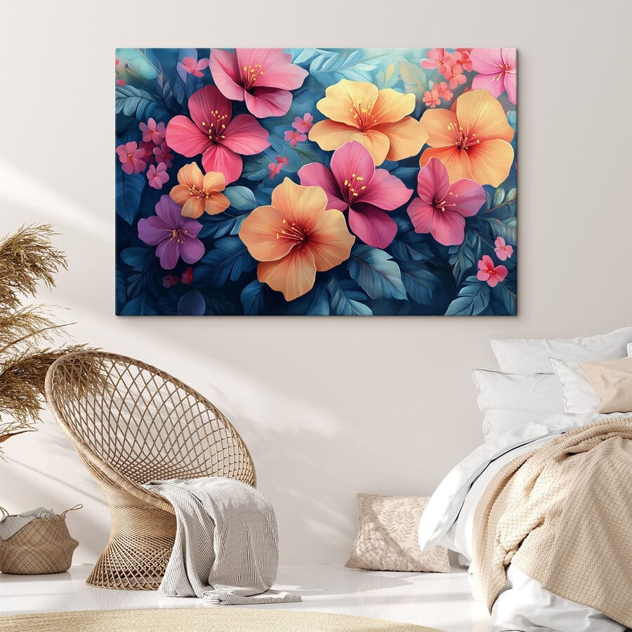 Gruppe von bunten Blumen