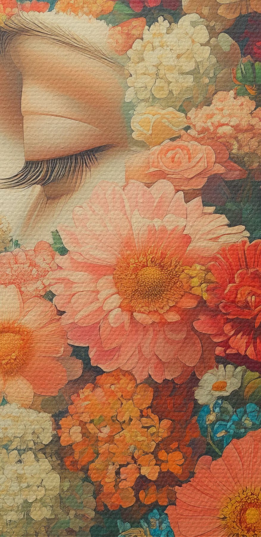 Frau mit Blumen im Haar Frau mit Blumen im Haar