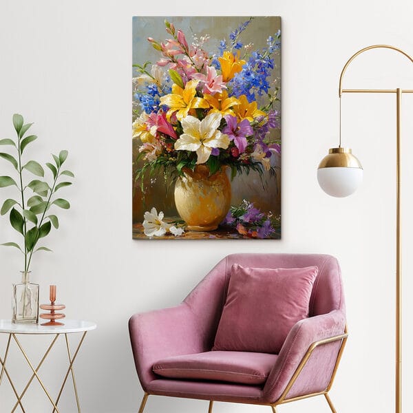 Gemälde von Blumen in einer Vase Gemälde von Blumen in einer Vase