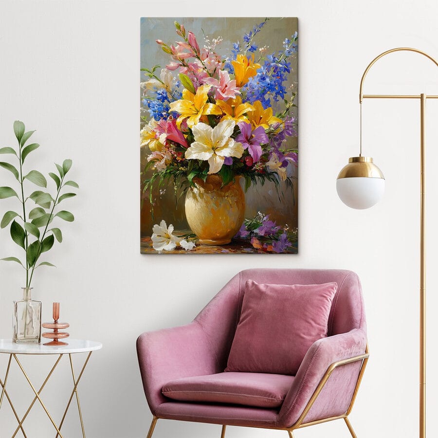 Gemälde von Blumen in einer Vase