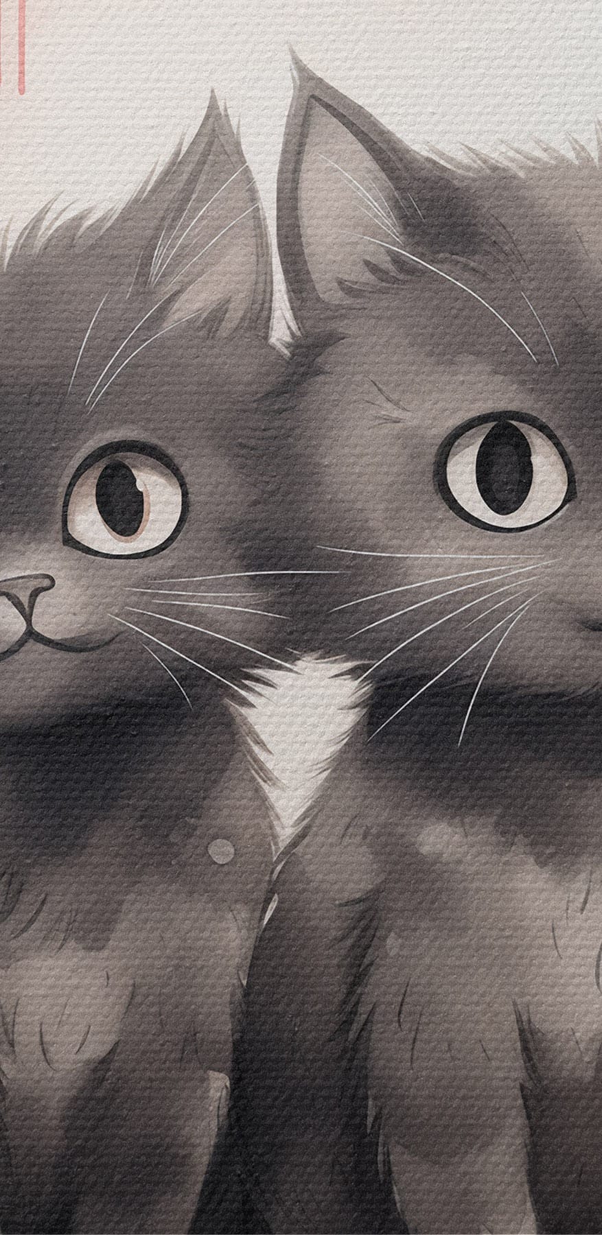 Zwei Katzen sitzen nebeneinander