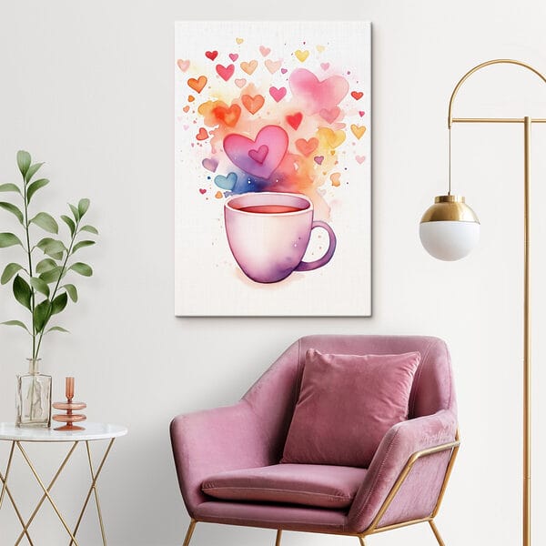 Tasse Tee mit Herzen Tasse Tee mit Herzen