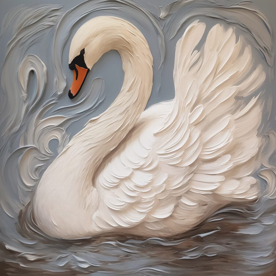 Weißer Schwan mit schwarzem Schnabel