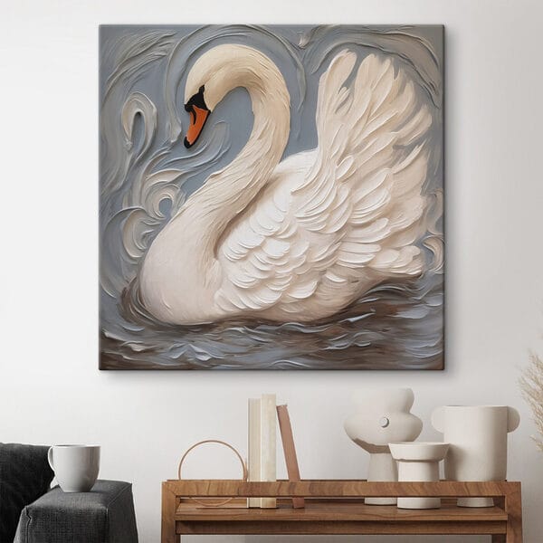 Weißer Schwan mit schwarzem Schnabel Weißer Schwan mit schwarzem Schnabel