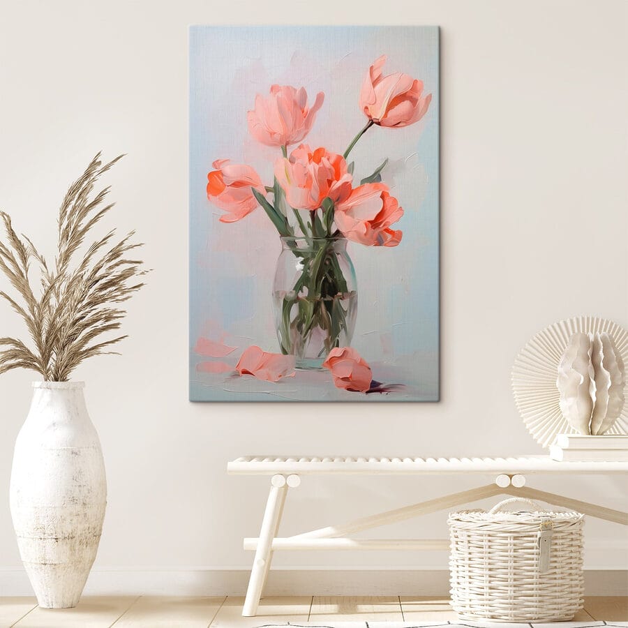 Vase mit rosa Blumen