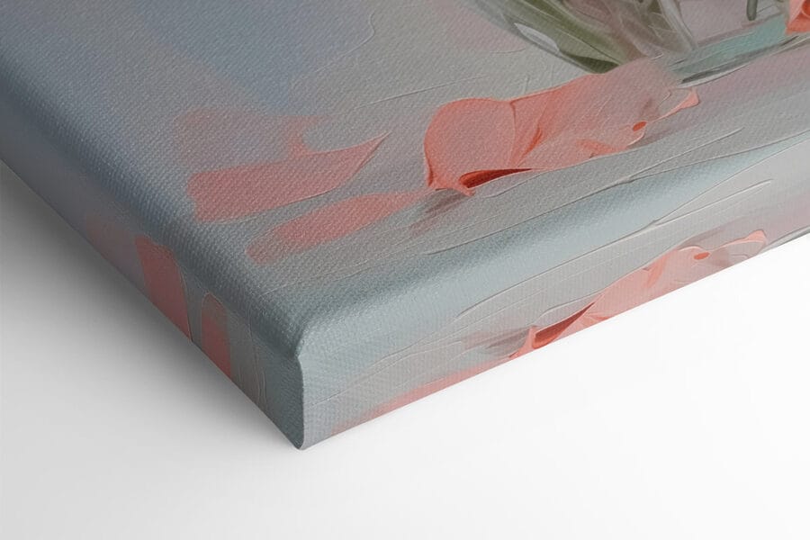 Vase mit rosa Blumen