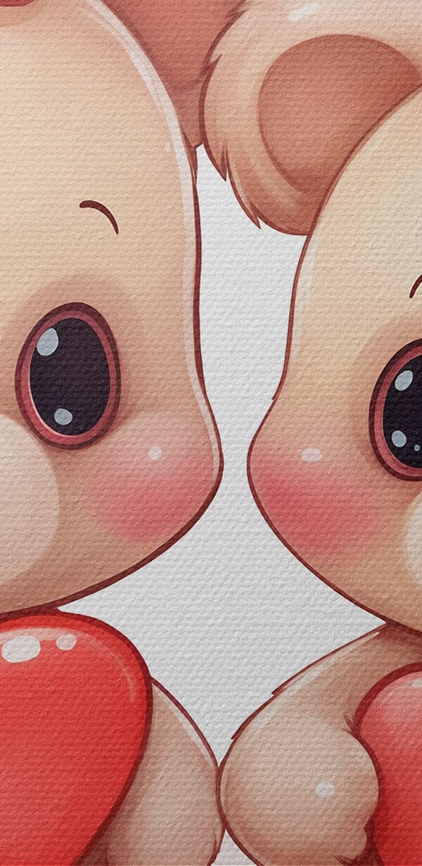 Two cartoon bears holding a heart Two cartoon bears holding a heart