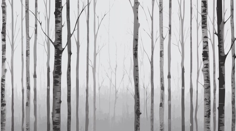 Gruppe von Bäumen in einem Wald