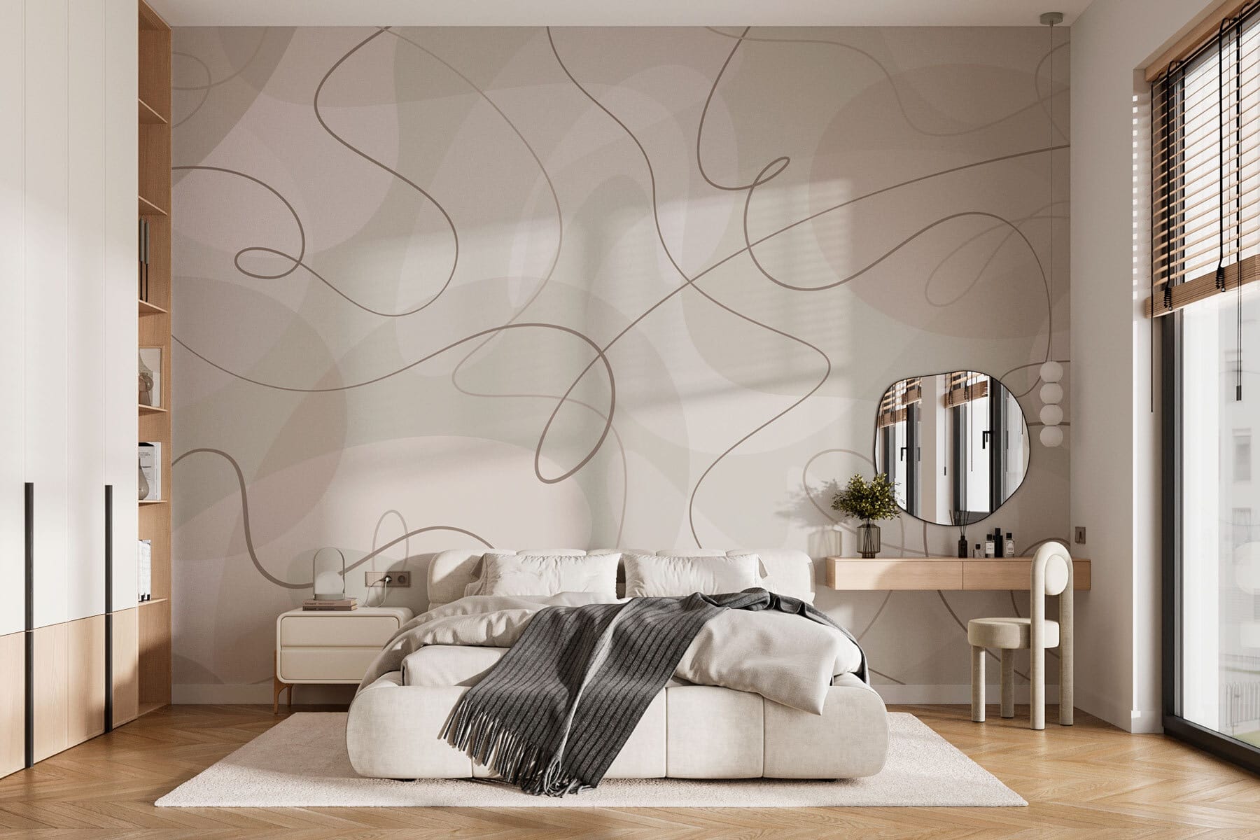 White and brown swirls on a white background White and brown swirls on a white background