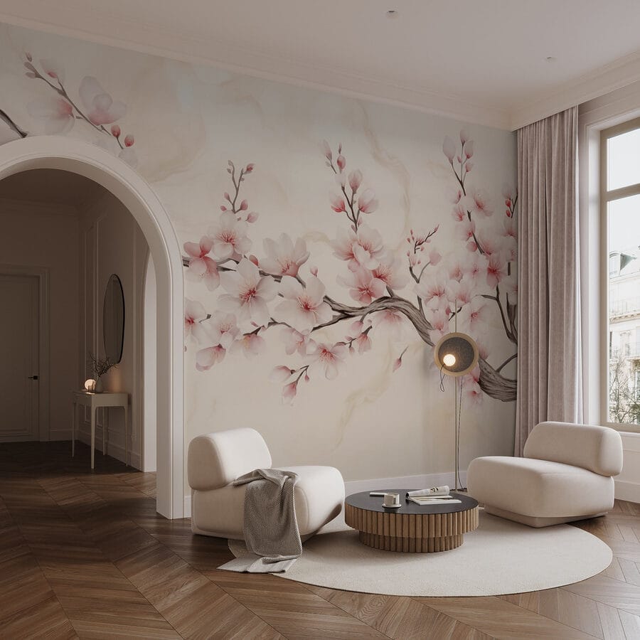 Zweig mit Blumen darauf Zweig mit Blumen darauf