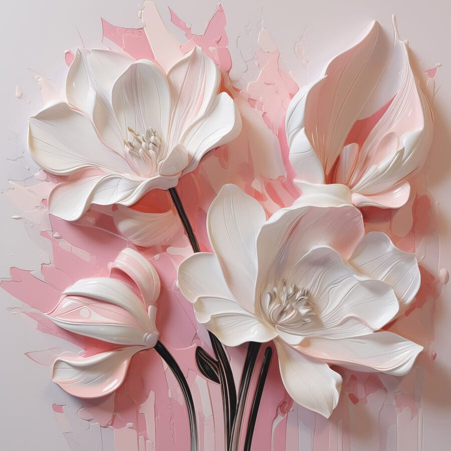White flowers on a pink background White flowers on a pink background