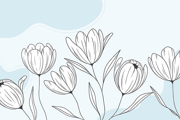 Strichzeichnung von Blumen Strichzeichnung von Blumen