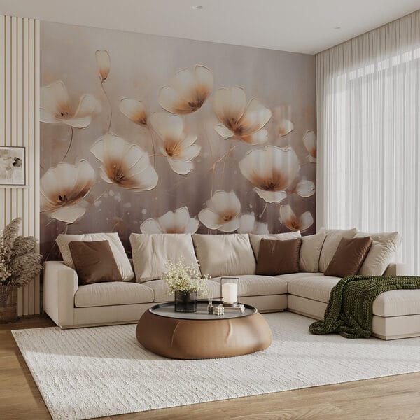 Gemälde von Blumen auf weißem Hintergrund Gemälde von Blumen auf weißem Hintergrund