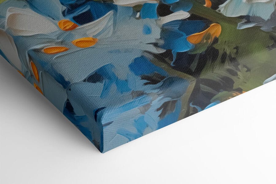 Helle Gänseblümchen vor blauem Hintergrund