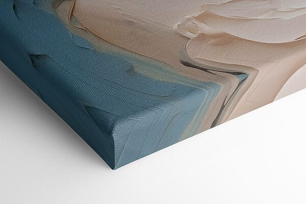 Gemälde einer Frau mit weißer und blauer Farbe Gemälde einer Frau mit weißer und blauer Farbe
