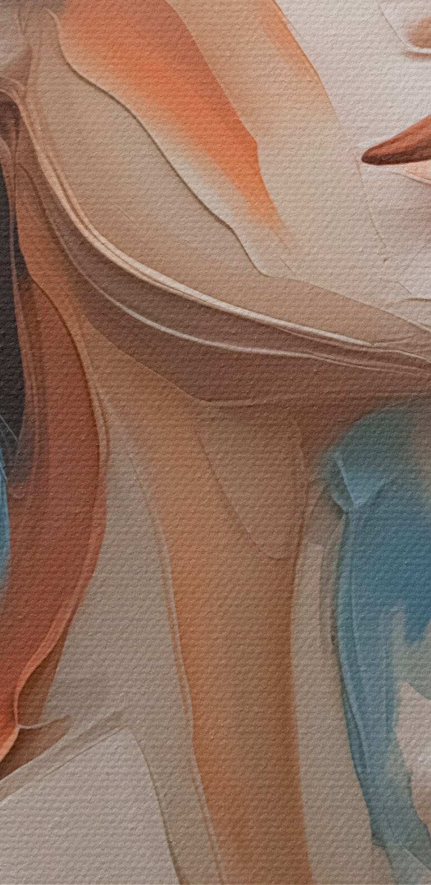 Gemälde einer Frau mit weißer und blauer Farbe
