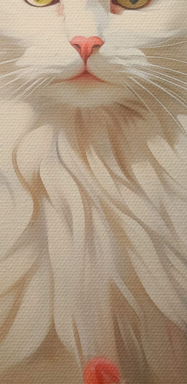 Weiße Katze in einem Blumengarten Weiße Katze in einem Blumengarten