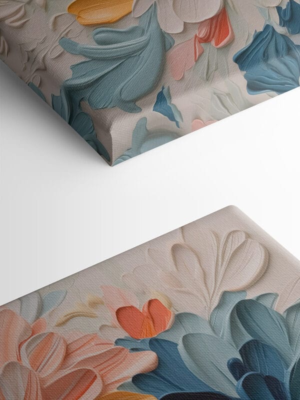 Vibrant floral artwork in bold colors