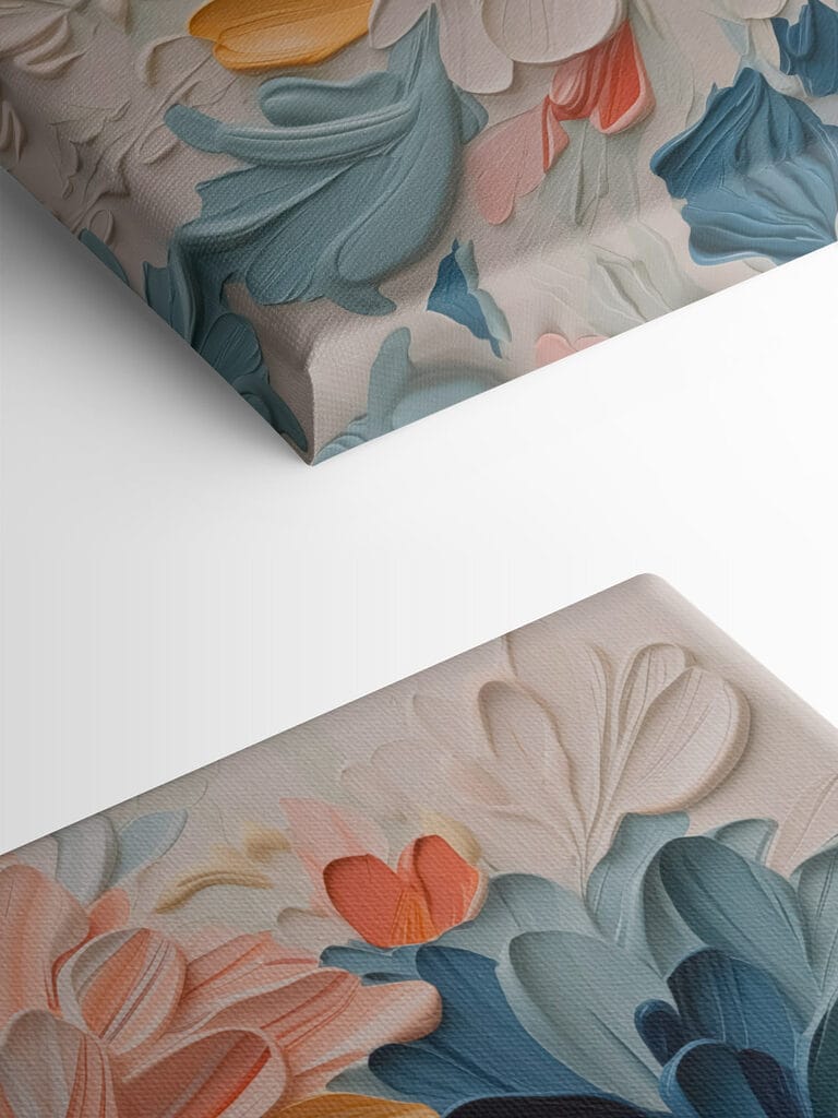 Vibrant floral artwork in bold colors