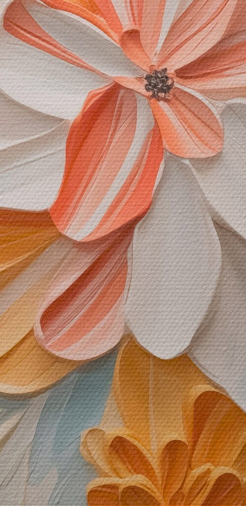 Vibrant floral artwork in bold colors