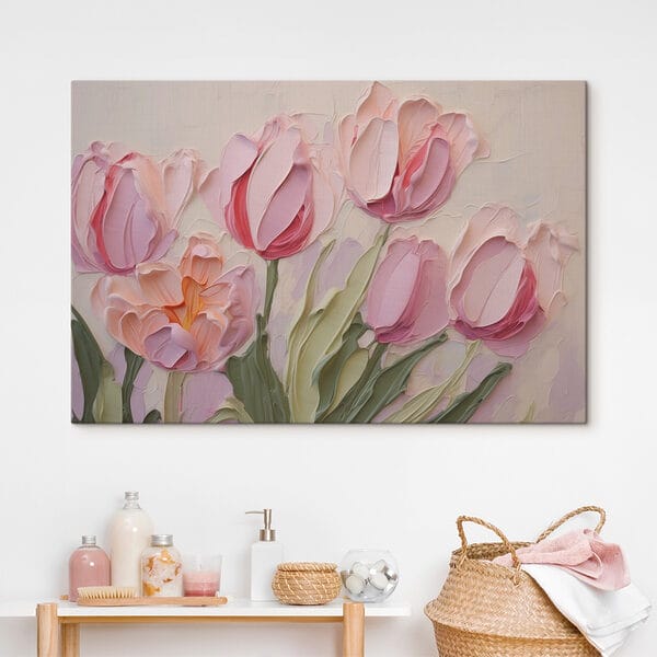 Gemälde mit rosa Blumen Gemälde mit rosa Blumen