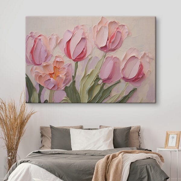 Gemälde mit rosa Blumen Gemälde mit rosa Blumen
