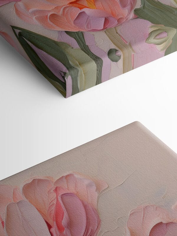 Gemälde mit rosa Blumen Gemälde mit rosa Blumen