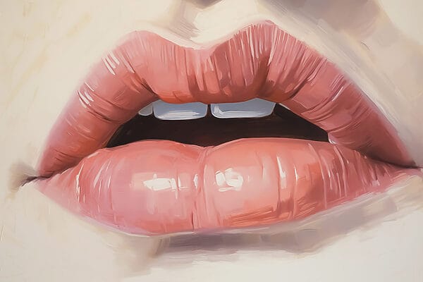 Weiche, einladende Lippen im Fokus Weiche, einladende Lippen im Fokus