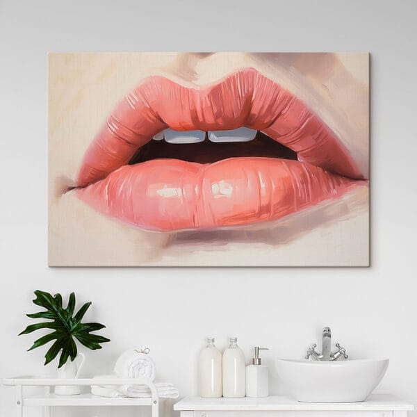 Weiche, einladende Lippen im Fokus Weiche, einladende Lippen im Fokus