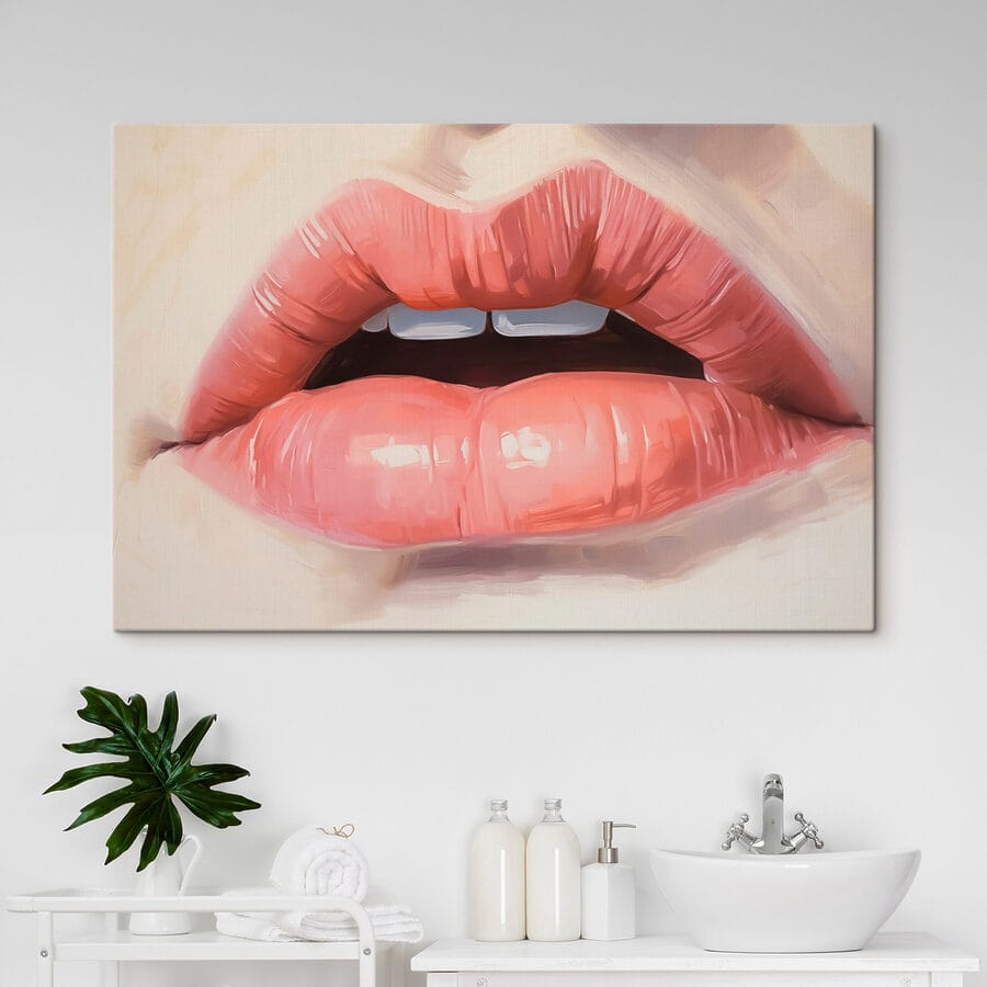 Weiche, einladende Lippen im Fokus