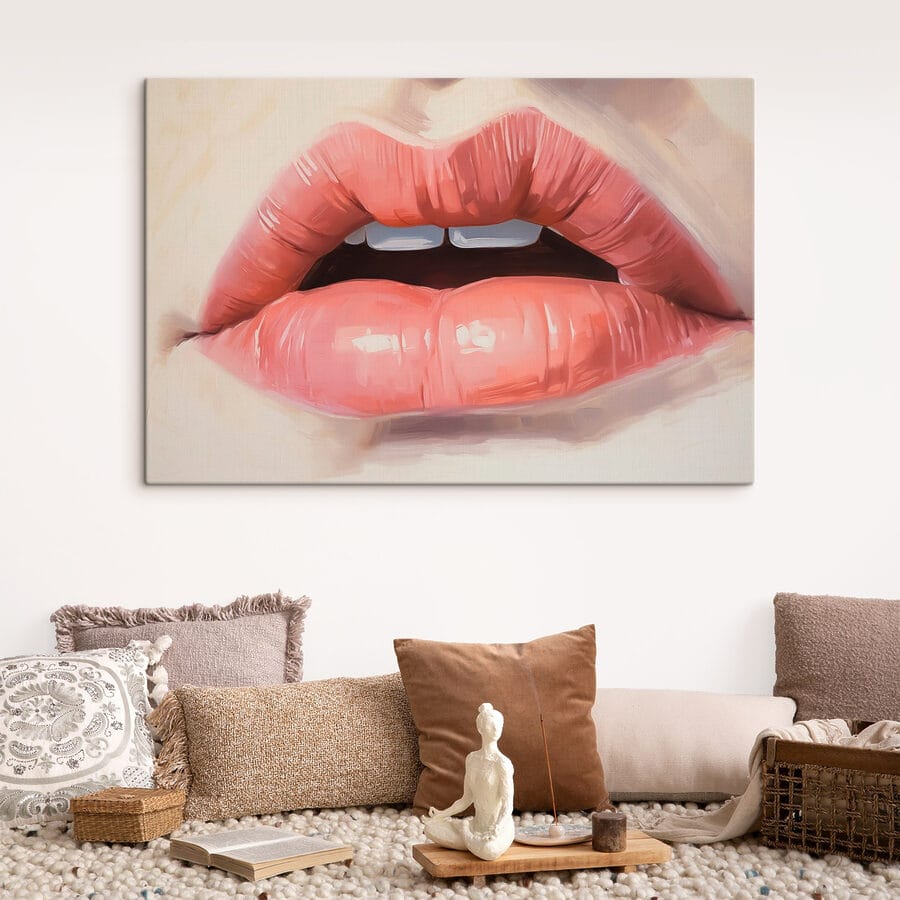 Weiche, einladende Lippen im Fokus