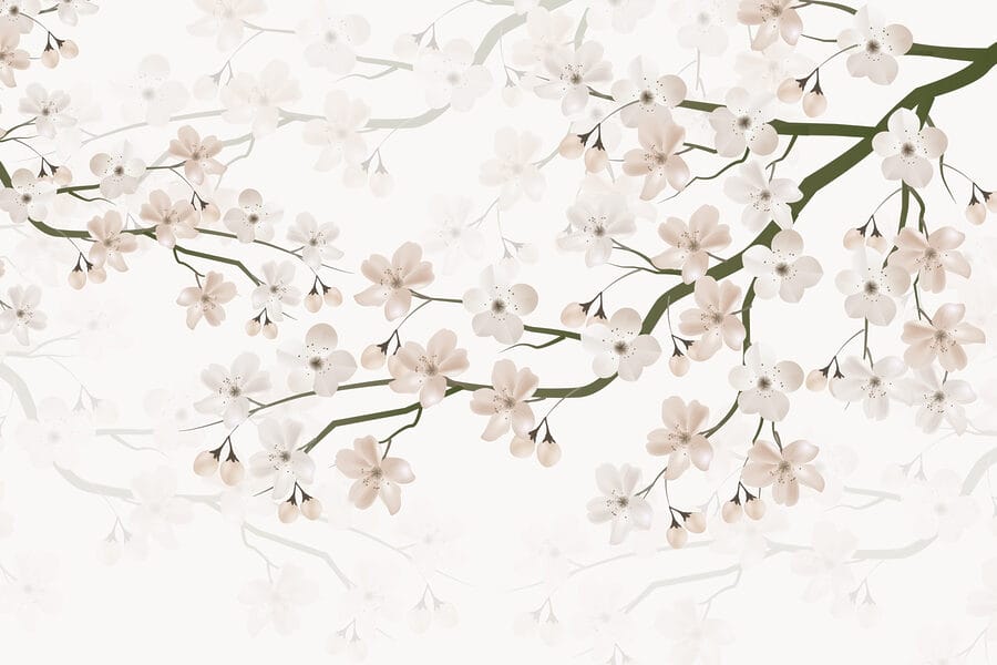 Weiße Blüten auf einem Zweig