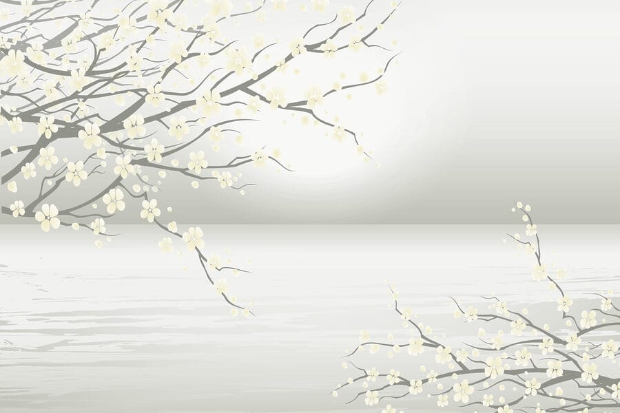Baum mit weißen Blüten