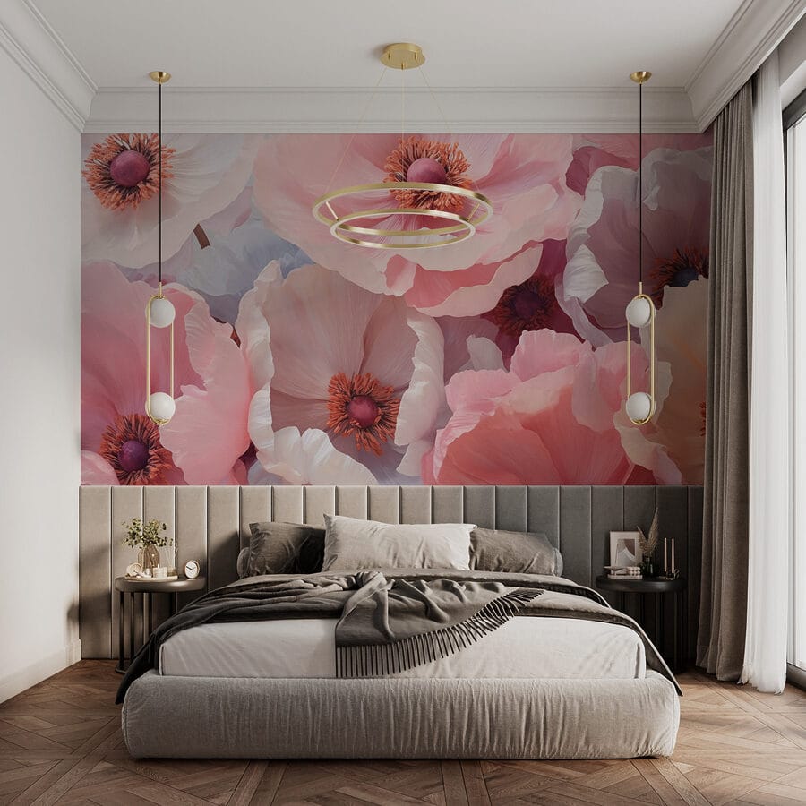 Gruppe von rosa und weißen Blumen