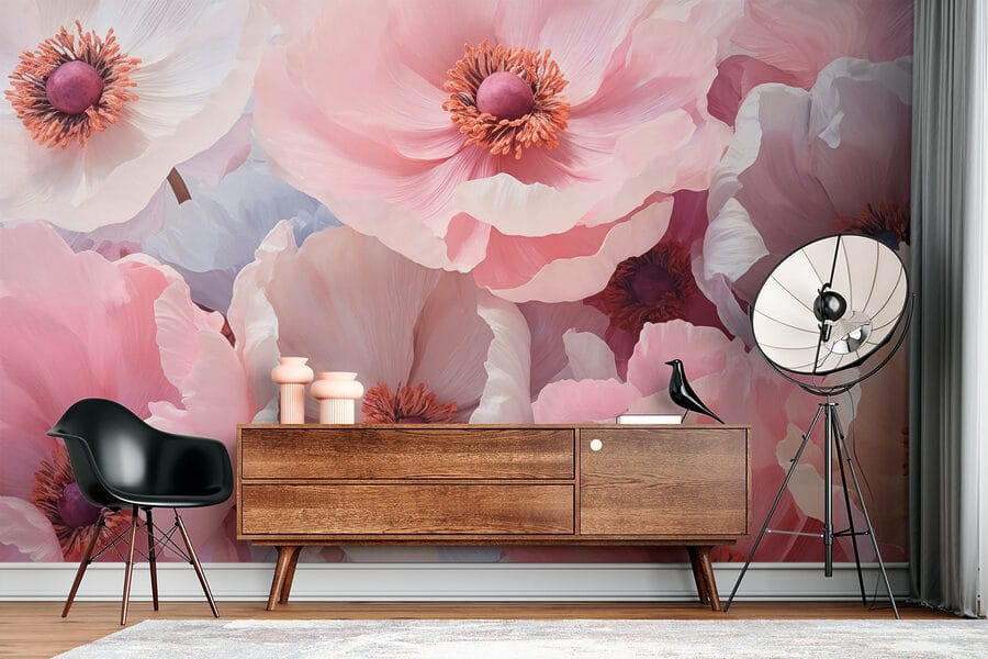 Gruppe von rosa und weißen Blumen