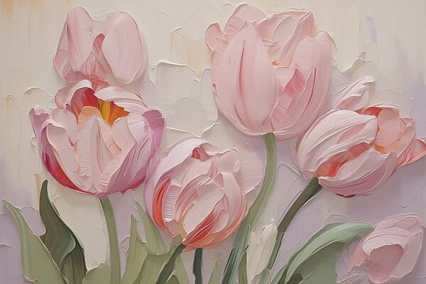 Gemälde mit rosa Blumen Gemälde mit rosa Blumen
