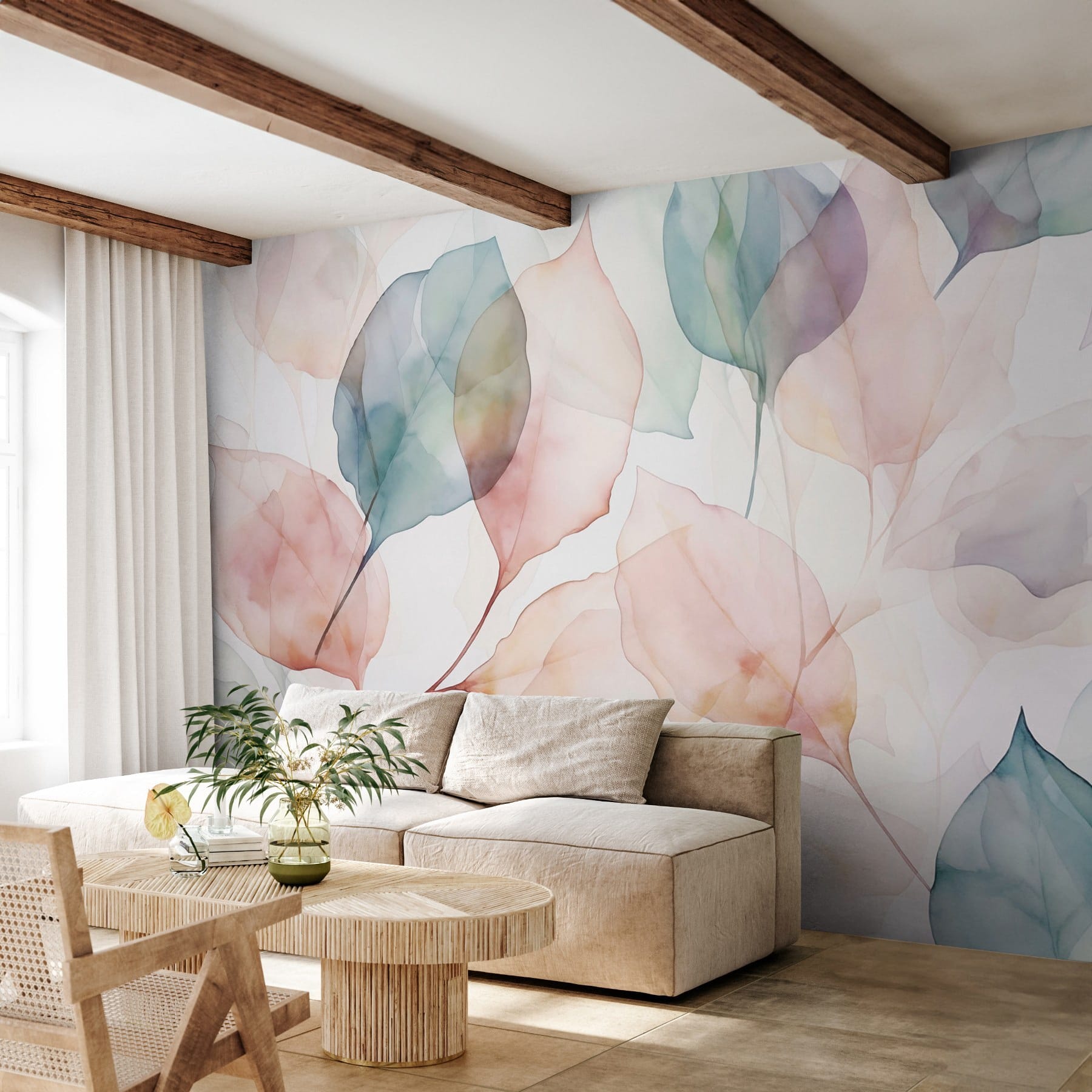 Soft hues of delicate leaves