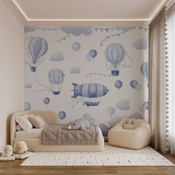 Group of hot air balloons and mountains Group of hot air balloons and mountains