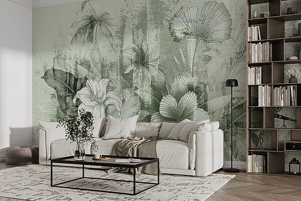 Delicate flora on textured backdrop