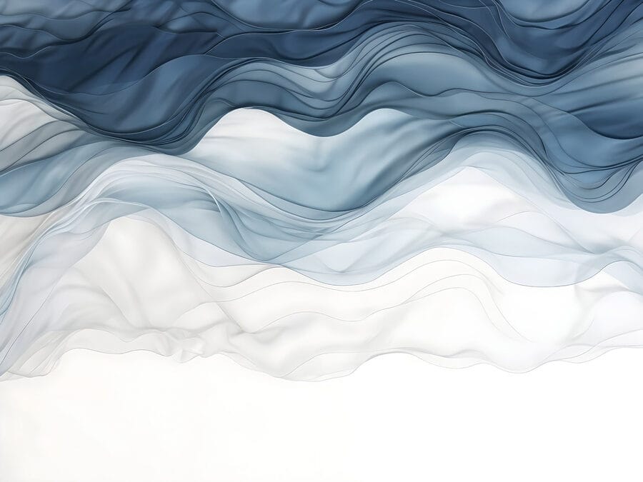 Blauer und weißer gewellter Stoff