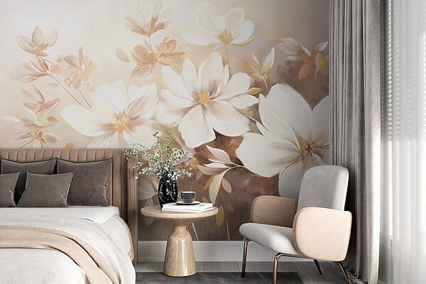 Malerei von weißen Blumen Malerei von weißen Blumen