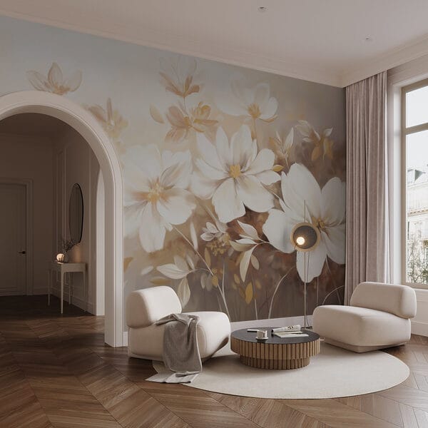 Malerei von weißen Blumen Malerei von weißen Blumen