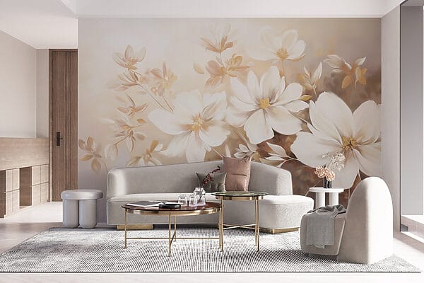 Malerei von weißen Blumen Malerei von weißen Blumen