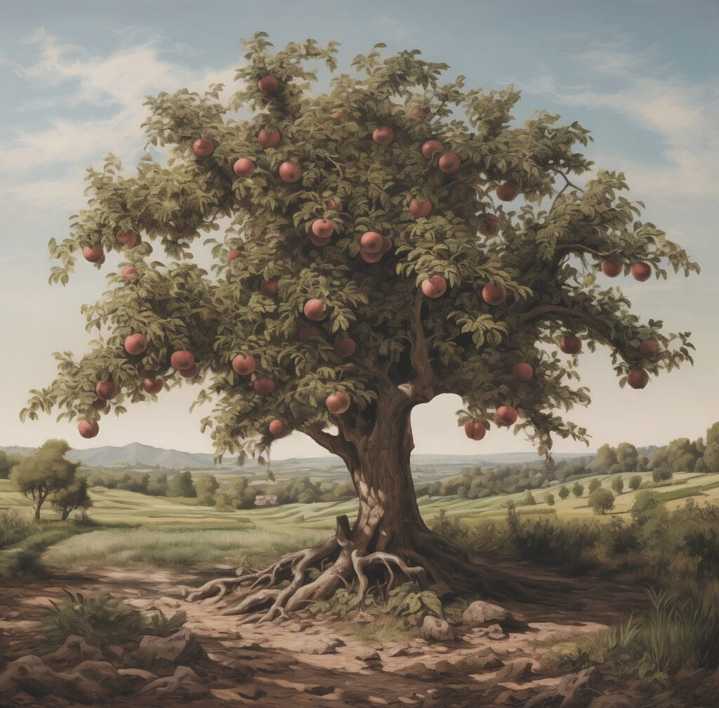 Baum mit Äpfeln darauf Baum mit Äpfeln darauf