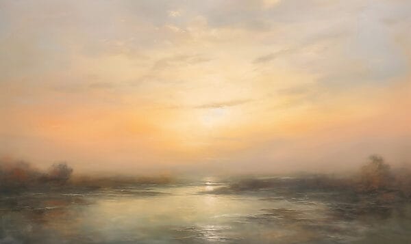 Wasser mit einem Sonnenuntergang im Hintergrund Wasser mit einem Sonnenuntergang im Hintergrund