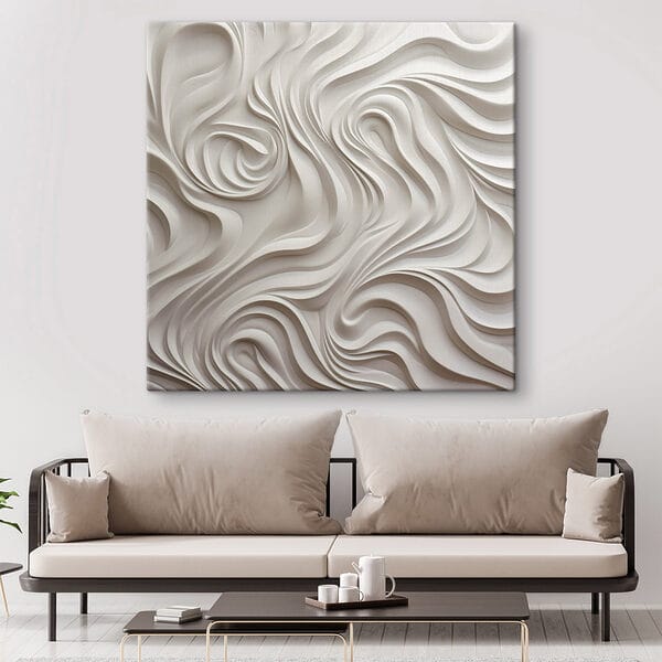 Weiße Wand mit gewellten Linien Weiße Wand mit gewellten Linien