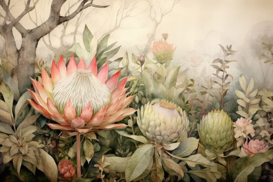 Malerei von Blumen und Blättern
