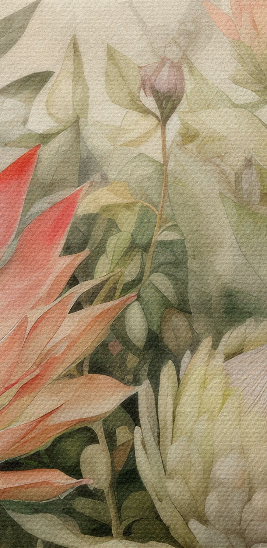 Malerei von Blumen und Blättern