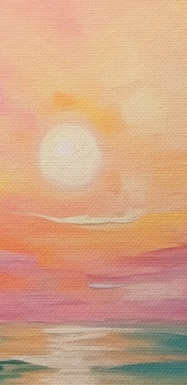 Gemälde eines Sonnenuntergangs über dem Meer Gemälde eines Sonnenuntergangs über dem Meer