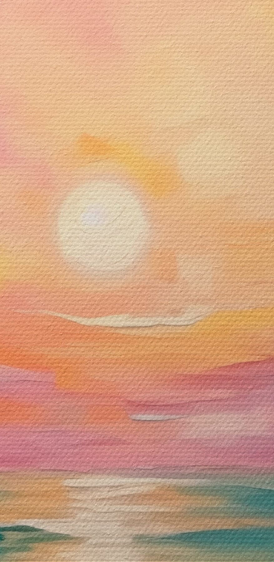 Gemälde eines Sonnenuntergangs über dem Meer